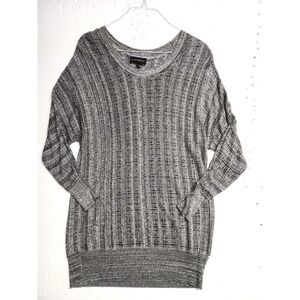 Lane Bryant Sweater Women Size 14/16 Gray Black Pullover Round Neck Long Sleeve